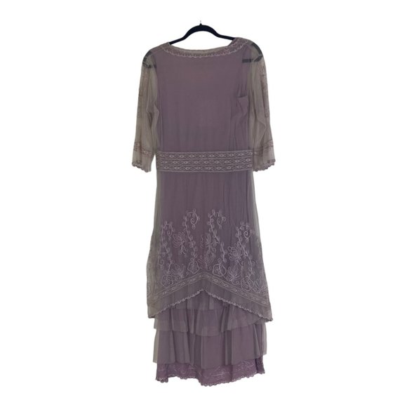 Nataya Mauve Embroidered Midi Titanic style size 4 - Picture 2 of 15